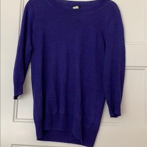 J.Crew cobalt/purple lightweight 3/4 sleeve